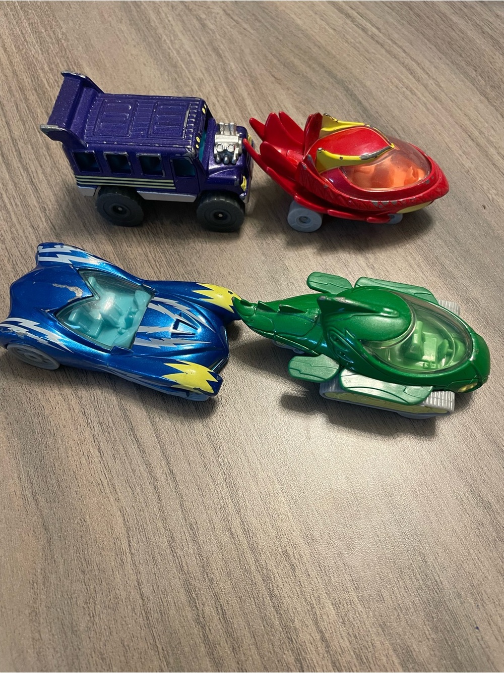 PJ Masks 4-Piece Die Cast Vehicle Lot – Catboy, Gekko, Owlette & Night Ninja
